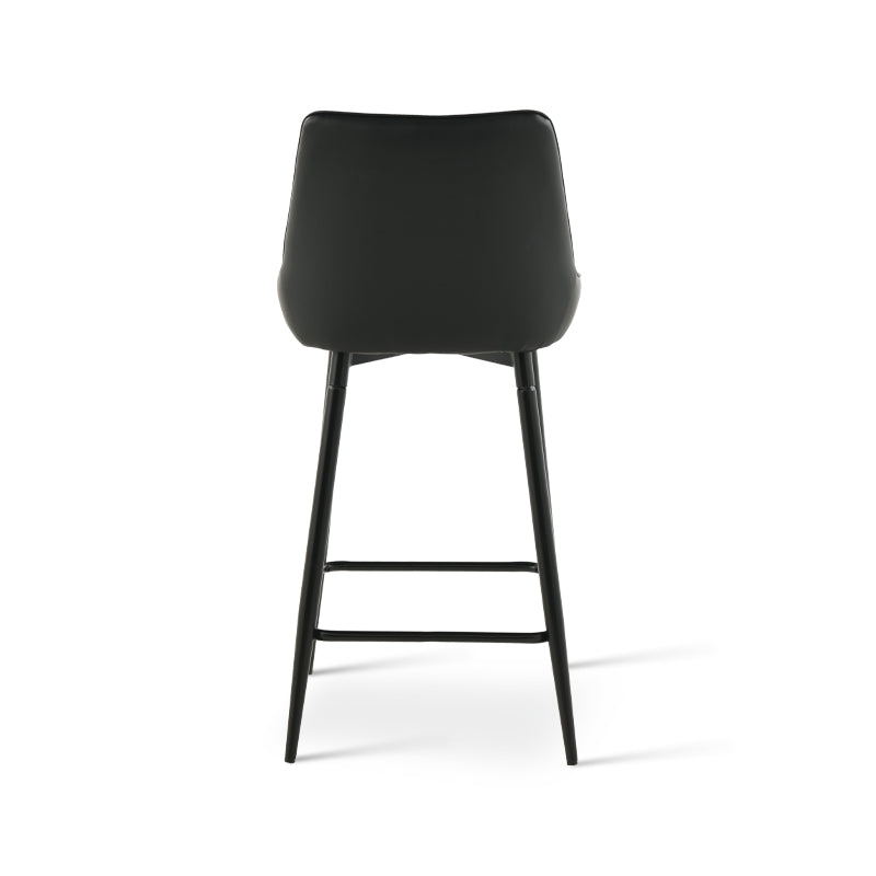 Angle view of space saving dining chair stacked | Cheap chairs for small spaces Underside construction of affordable barstools