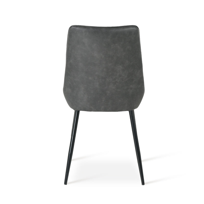 Faux leather dining chair front angle | Value dining chairs under 99.99£ Space saving dining chair product shot | Cheap dining chairs set of 2 option