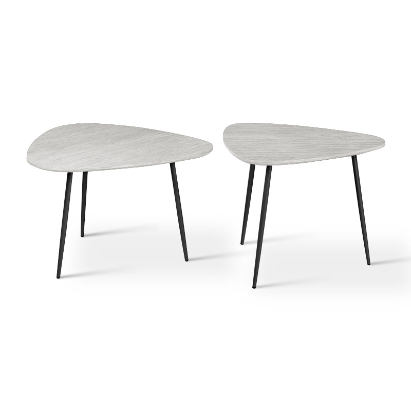 Redefine your lounge with the Piper Coffee Table Set: two sculptural triangular travertine look tabletops on slim metal legs for chic, modern versatility. Cheap dining table.