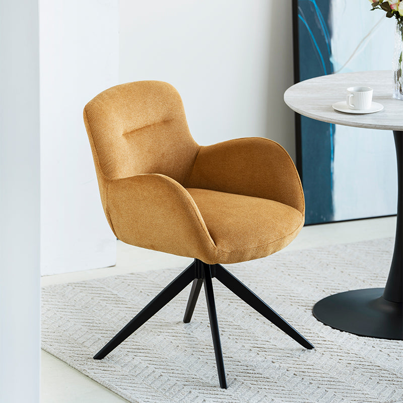 Discover OFCASA Freya Swivel Dining Chairs: soft linen seats on 360° swivel bases. Perfect for UK kitchens, home offices or cosy brunch corners.
Modern budget dining chairs in family home setting