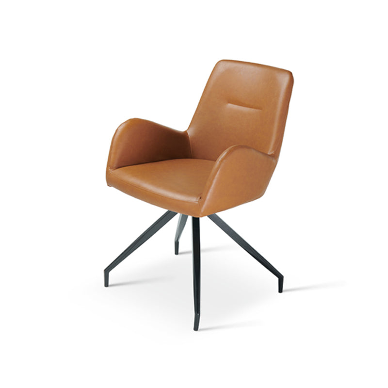 Enjoy effortless rotation and plush PU leather comfort with the OFCASA Liese Swivel Dining Chair. Ideal for modern UK dining rooms or cosy breakfast corners. Space saving dining chair product shot | Cheap dining chairs set of 2 option