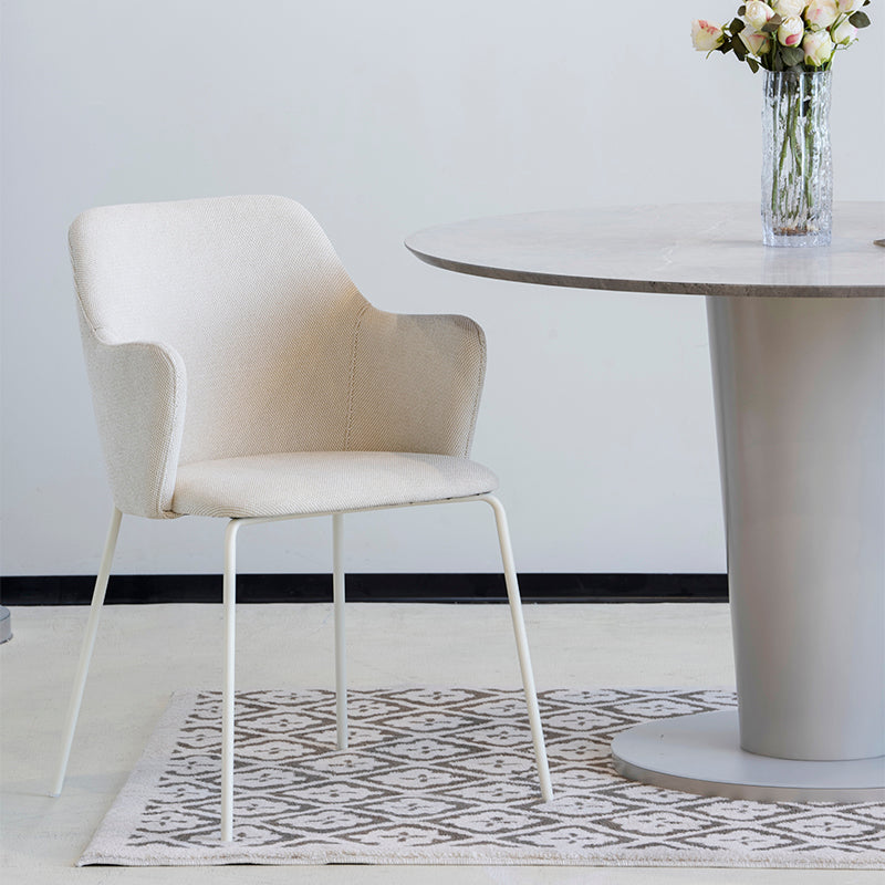 Affordable dining chairs in real UK home dining room | Budget decor
Cheap dining chairs styled with wooden table in small flat
Space saving dining chairs tucked under kitchen island | Value furniture
Modern budget dining chairs in family home setting
beige effect cheap dining chairs in bright kitchen diner