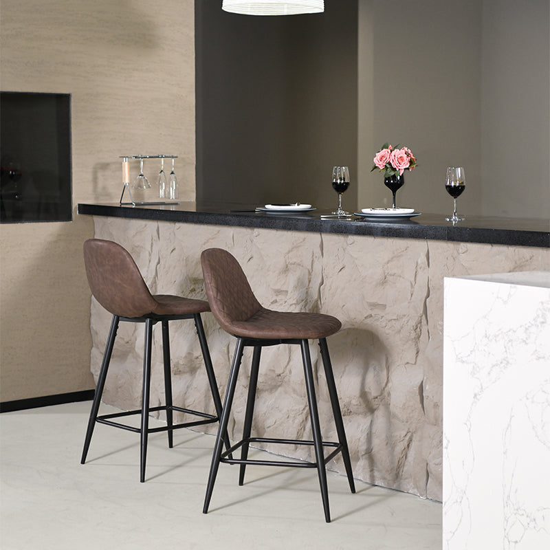 ofcasa, Jarvis Diamond bar stools, barstools, breakfast bar stools, dark brown bar stools, chairs for sale, comfy chair, dark brown chair, breakfast bar chairs, kitchen island chairs, ofcasafurniture, ofcasachairs, ofcasa discount, ofcasa uk. Space saving dining chairs tucked under kitchen island | Value furniture