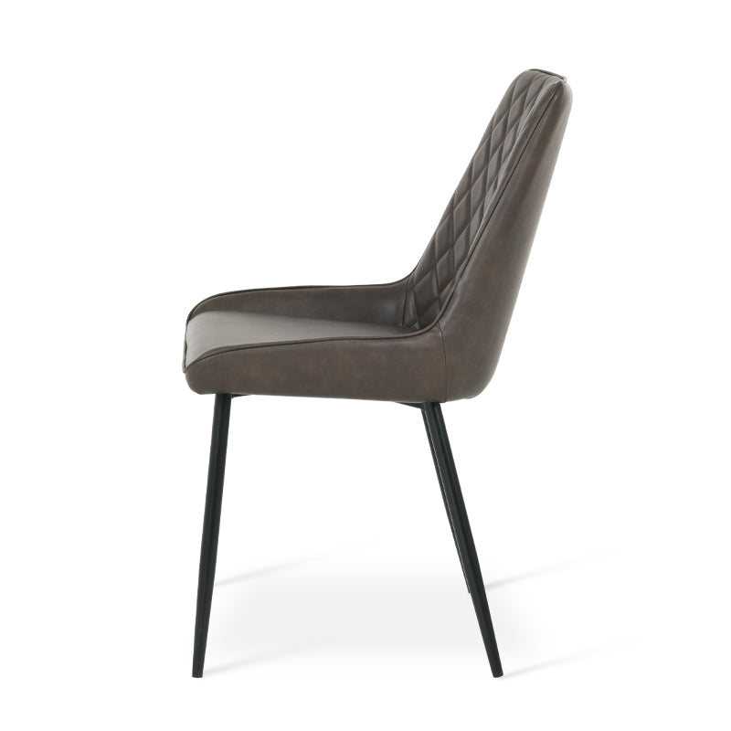 Cheap modern dining chair brown background | Budget pu leather seating
dark brown dining chair isolated on white | Affordable dining chairs UK