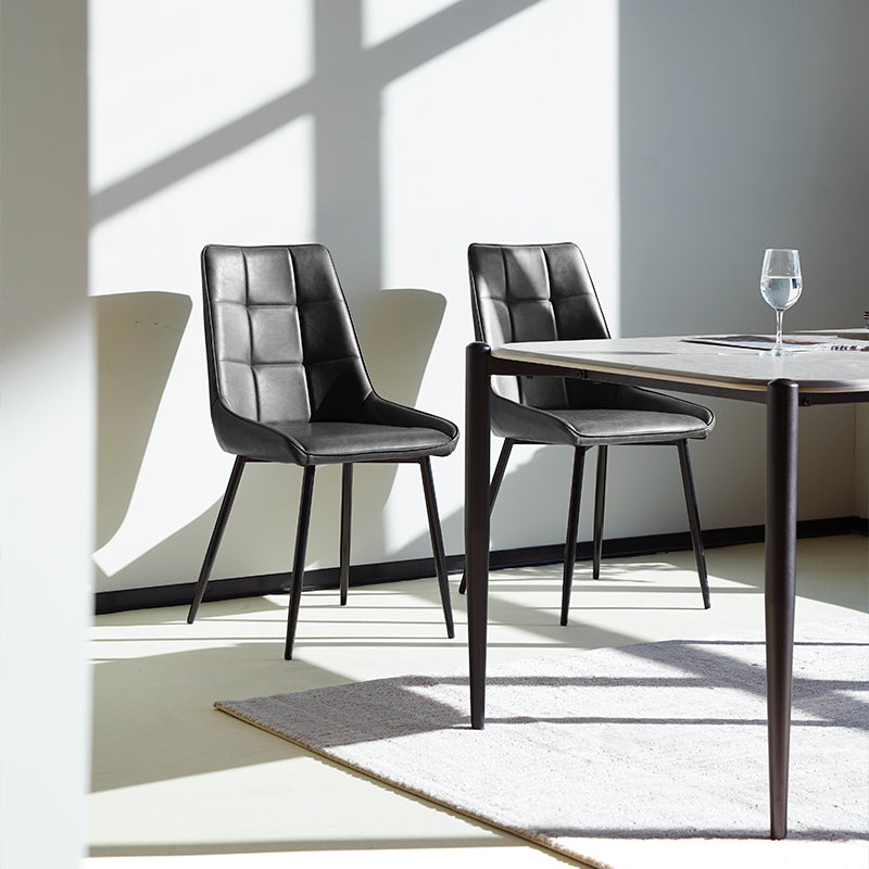 Affordable dining chairs in real UK home dining room | Budget decor Cheap dining chairs styled with wooden table in small flat Space saving dining chairs tucked under kitchen island | Value furniture