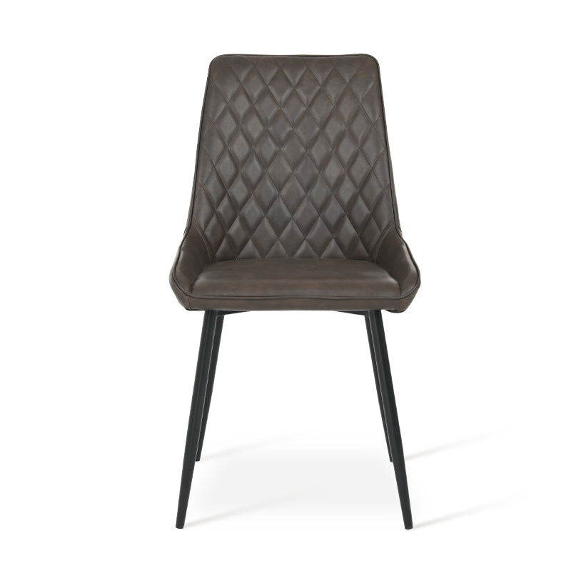 Faux leather dining chair front angle | Value dining chairs under £99.99
Space saving dining chair product shot | Cheap dining chairs set of 2 option