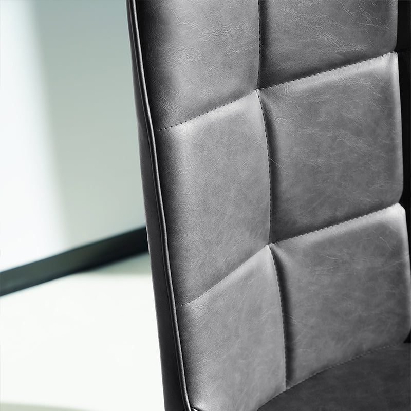 Backrest detail of budget pu dining chair | Value dining chairs Angle view of space saving dining chair stacked | Cheap chairs for small spaces