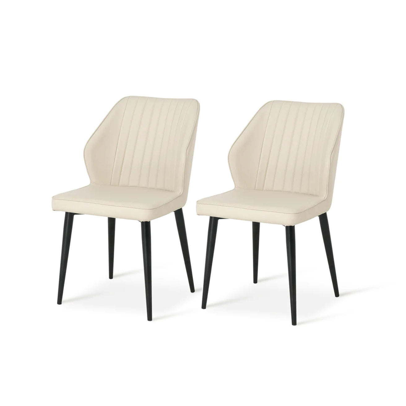 ofcasa, Aleena dining chairs, dining chairs, beige dining chairs, faux leather dining chairs, chairs for sale, comfy chair, cheap dining chairs, beige office chair, ofcasafurniture, ofcasachairs, ofcasa discount, ofcasa dining chairs, ofcasa uk . Space saving dining chair product shot | Cheap dining chairs set of 2 option