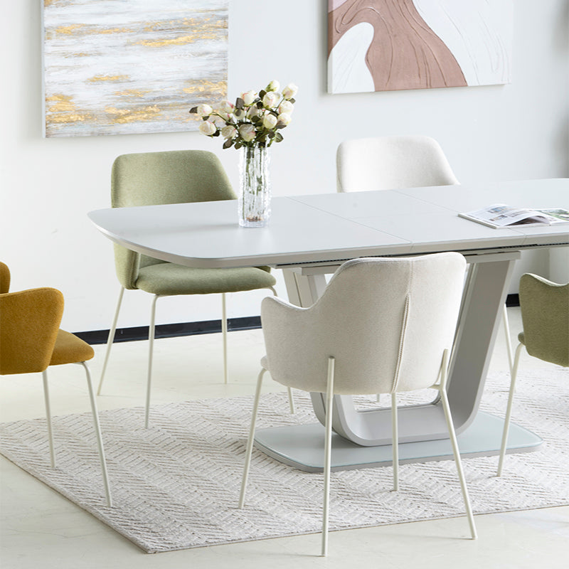 Affordable dining chairs in real UK home dining room | Budget decor
Cheap dining chairs styled with wooden table in small flat
Space saving dining chairs tucked under kitchen island | Value furniture
Modern budget dining chairs in family home setting
beige effect cheap dining chairs in bright kitchen diner