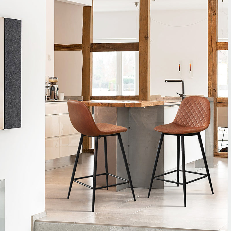 ofcasa, Jarvis Diamond bar stools, barstools, breakfast bar stools, brown bar stools, chairs for sale, comfy chair, brown chair, breakfast bar chairs, kitchen island chairs, ofcasafurniture, ofcasachairs, ofcasa discount, ofcasa uk Space saving dining chairs tucked under kitchen island | Value furniture