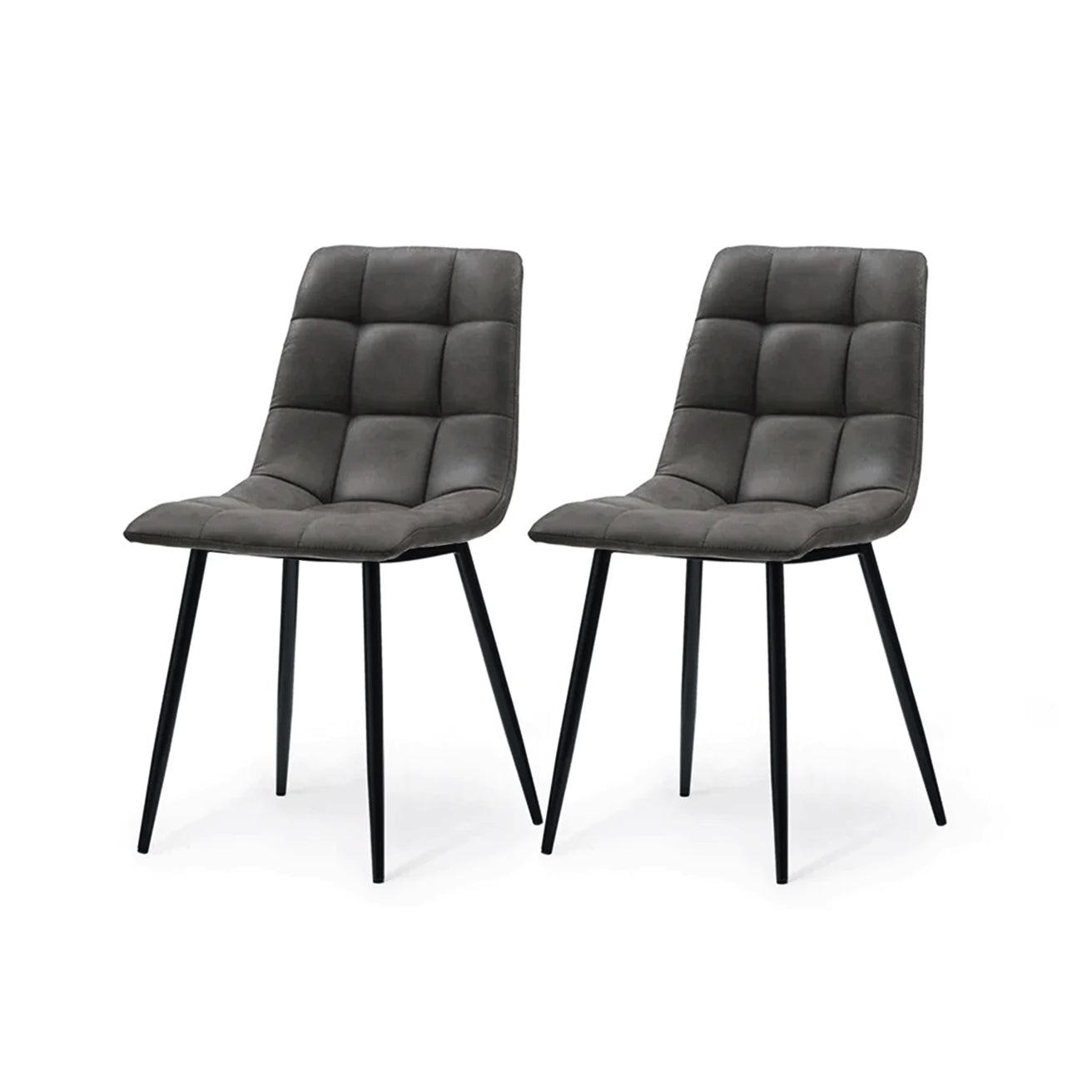 ofcasa, Aoife dining chairs, grey dining chairs, faux leather dining chairs, chairs for sale, comfy chair, cheap dining chairs, grey office chair, faux leather dining chair, ofcasafurniture, ofcasachairs, ofcasa discount, ofcasa dining chairs, ofcasa uk. Space saving dining chair product shot | Cheap dining chairs set of 2 option