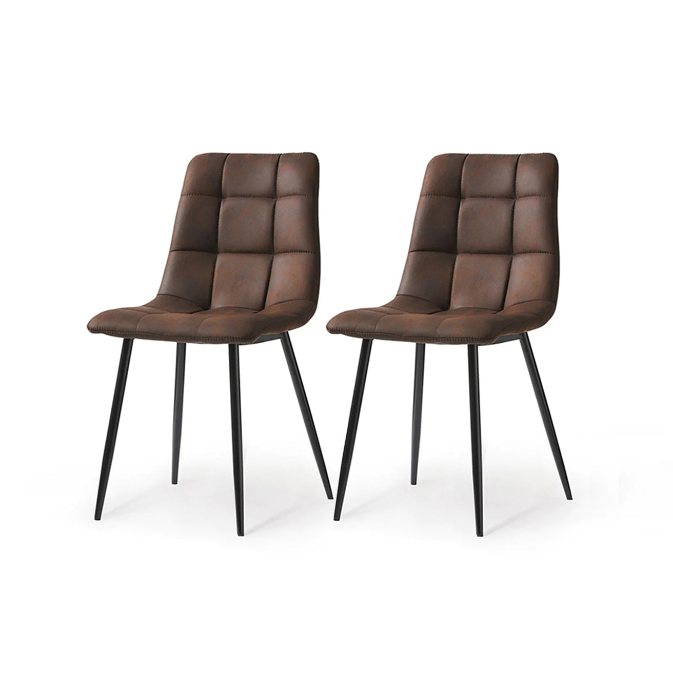 ofcasa, Aoife dining chairs, brown dining chairs, faux leather dining chairs, chairs for sale, comfy chair, cheap dining chairs, brown office chair, faux leather dining chair, ofcasafurniture, ofcasachairs, ofcasa discount, ofcasa dining chairs, ofcasa uk. Space saving dining chair product shot | Cheap dining chairs set of 2 option