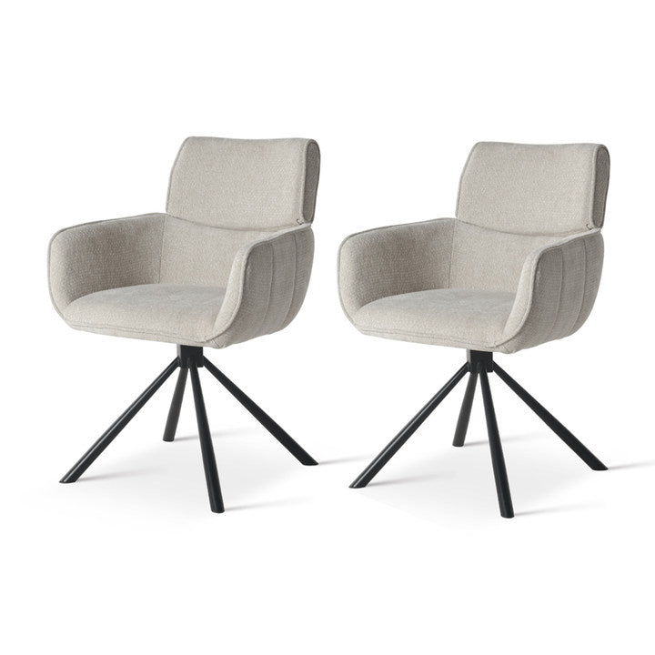 Elara HDC233029 contemporary swivel dining chair with plush velvet seat cushion and sleek metal base, perfect for kitchen islands or dining tables