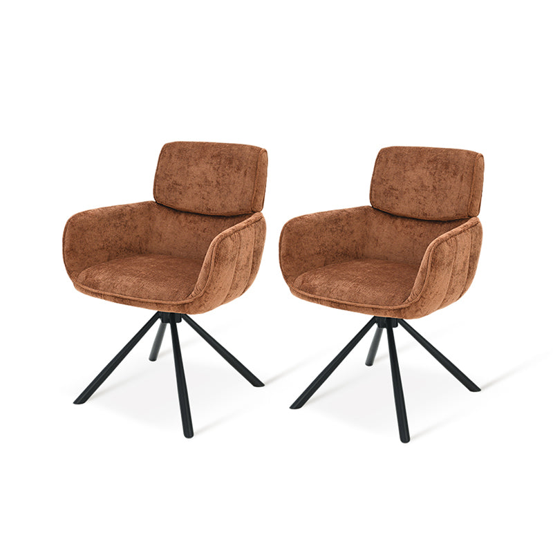 Elara HDC233029 contemporary swivel dining chair with plush velvet seat cushion and sleek metal base, perfect for kitchen islands or dining tables