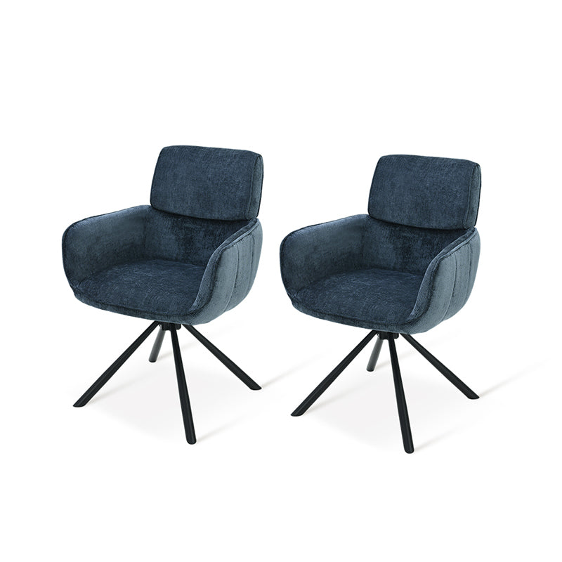 Elara HDC233029 contemporary swivel dining chair with plush velvet seat cushion and sleek metal base, perfect for kitchen islands or dining tables