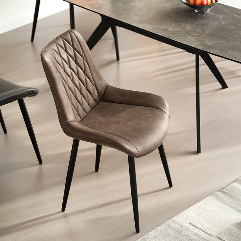 Premium Velvet Fabric & Diamond-Tufted Detailing on Jarvis UDC8124 Dining Chairs – Soft & Stylish. Cheap dining chairs styled with wooden table in small flat