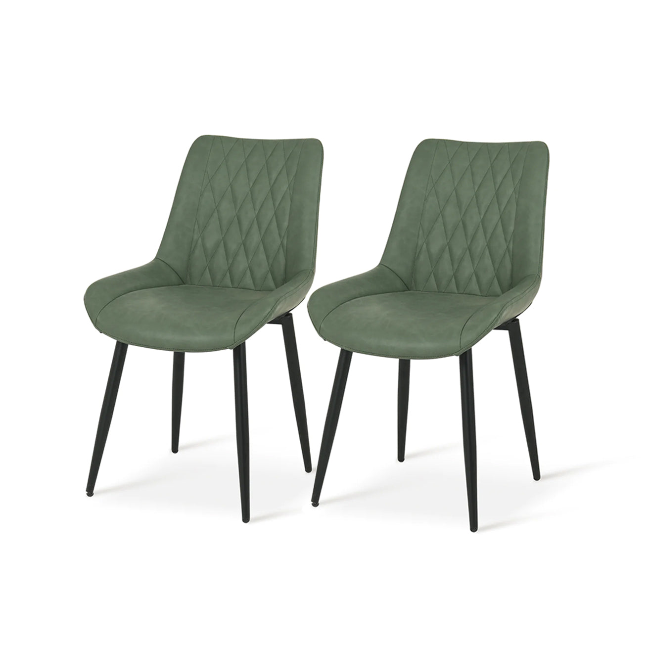 Premium Velvet Fabric & Diamond-Tufted Detailing on Jarvis UDC8124 Dining Chairs – Soft & Stylish Space saving dining chair product shot | Cheap dining chairs set of 2 option