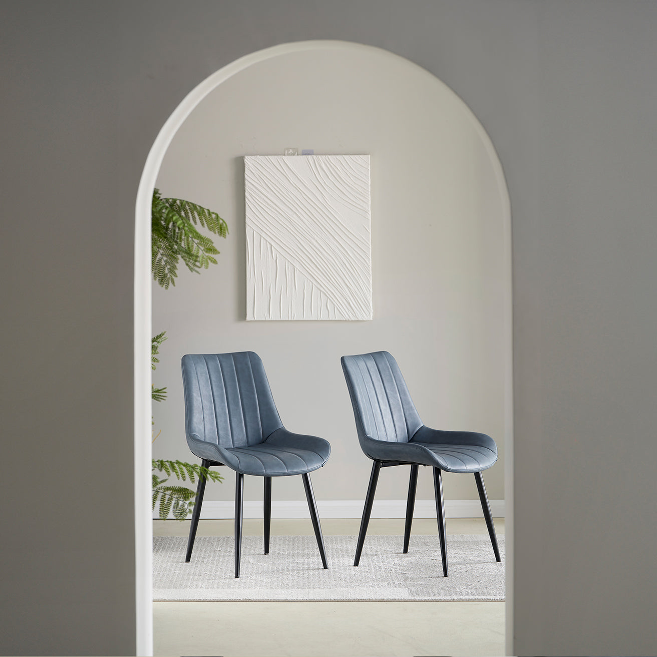 Jarvis UDC8124 Velvet Dining Chair – Plush Diamond-Tufted Back & Sturdy Metal LegsSoft Velvet Fabric & Diamond Stitching Detail – Jarvis UDC8124 Chair for a Luxurious Look