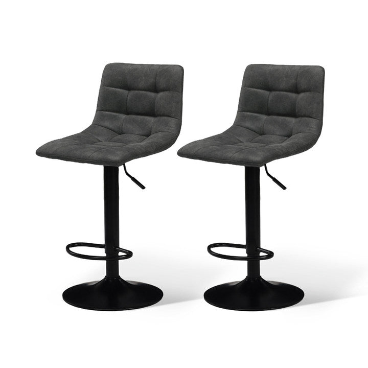 Dress your breakfast bar with OFCASA Aoife AH Adjustable Bar Stools in luxe faux suede, featuring gas lift height adjustment (59–81 cm) and 360° swivel comfort.