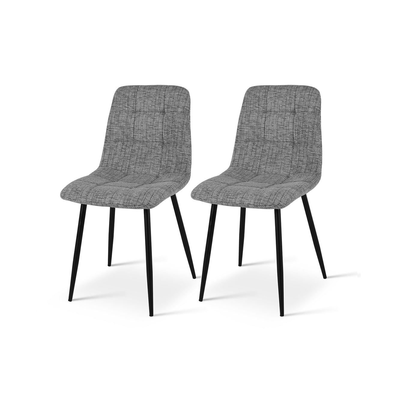 Discover OFCASA Aoife Mixed Colour Linen Dining Chairs (set of 3): durable fabric, square-grid stitching, sturdy metal legs and easy assembly—ideal for modern UK homes.