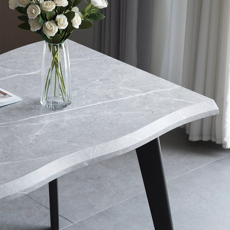 Add instant character to your UK home with the OFCASA Beatrix Dining Table. Featuring a warm wood grain melamine tabletop and sleek black metal legs, perfect for family meals or evening drinks.