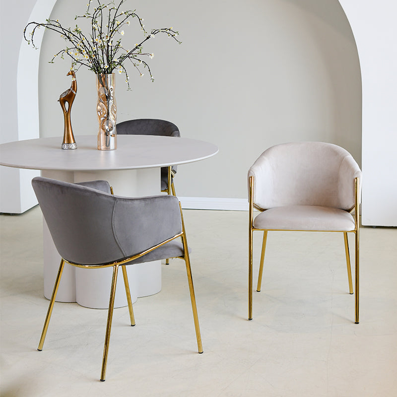 Add luxury to your dining room with OFCASA Dalila Velvet Dining Chairs: plush velvet, golden chrome legs, sturdy metal frame, easy assembly for stylish UK homes.