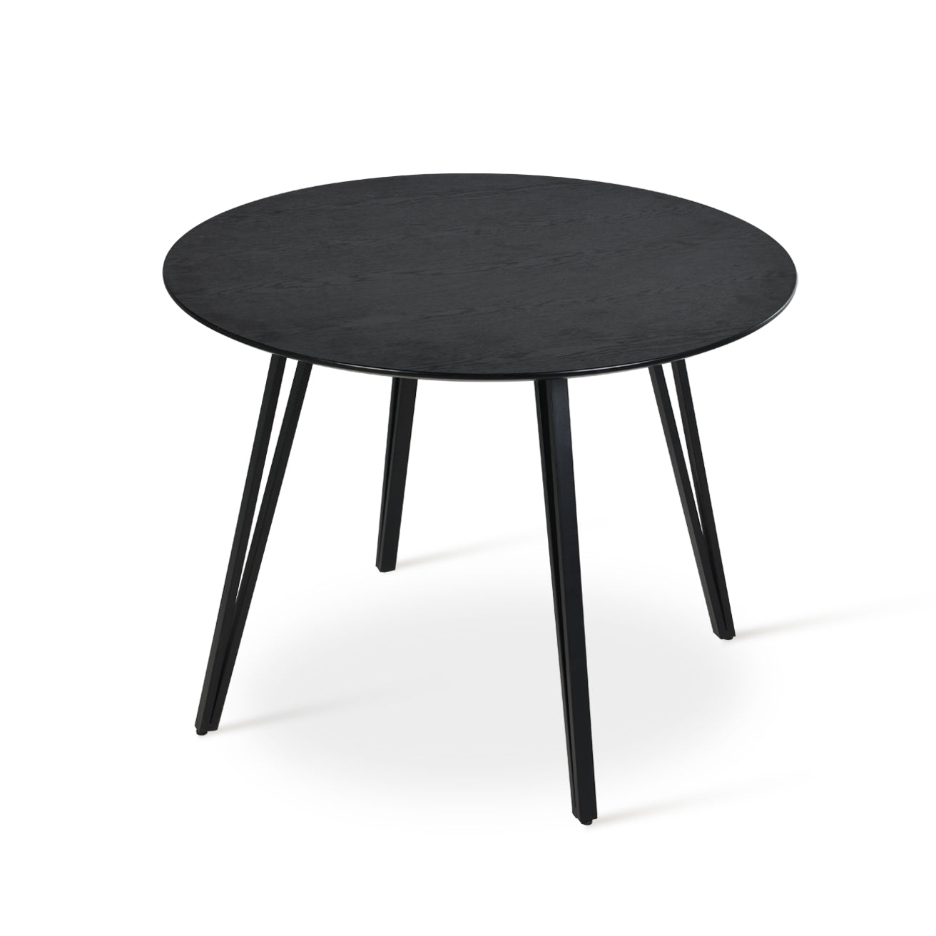 Add Scandi style warmth to UK homes with the OFCASA Fareeha 100 cm round table. Wood patterned melamine top, sleek black legs, durable and easy to clean.