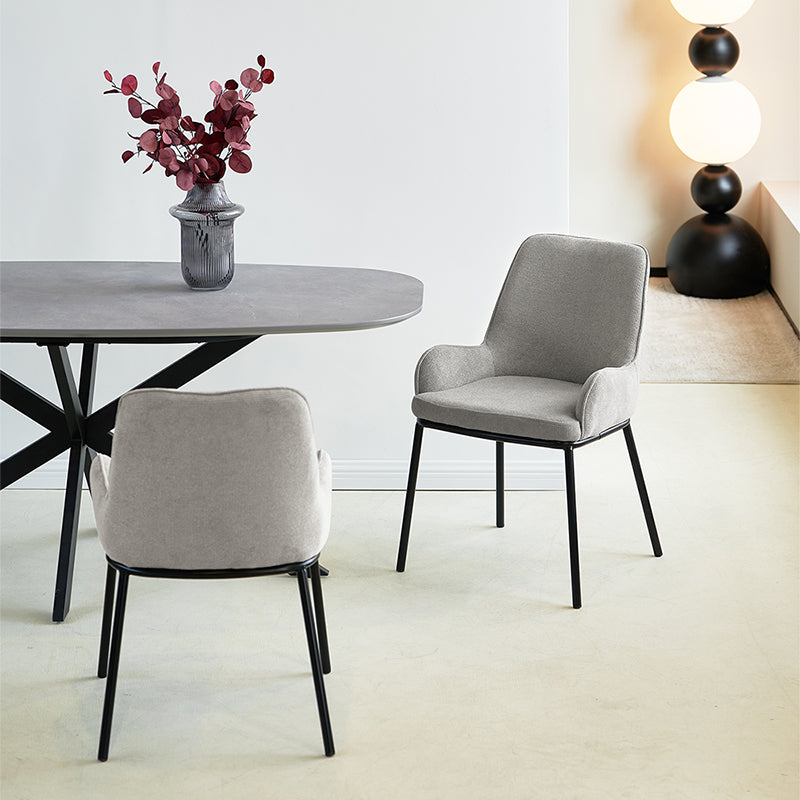 Discover OFCASA Felisa Linen Dining Chairs (set of 2): breathable linen fabric, ergonomic support, sturdy metal legs, non-scratch pads and easy assembly—ideal for modern UK dining.