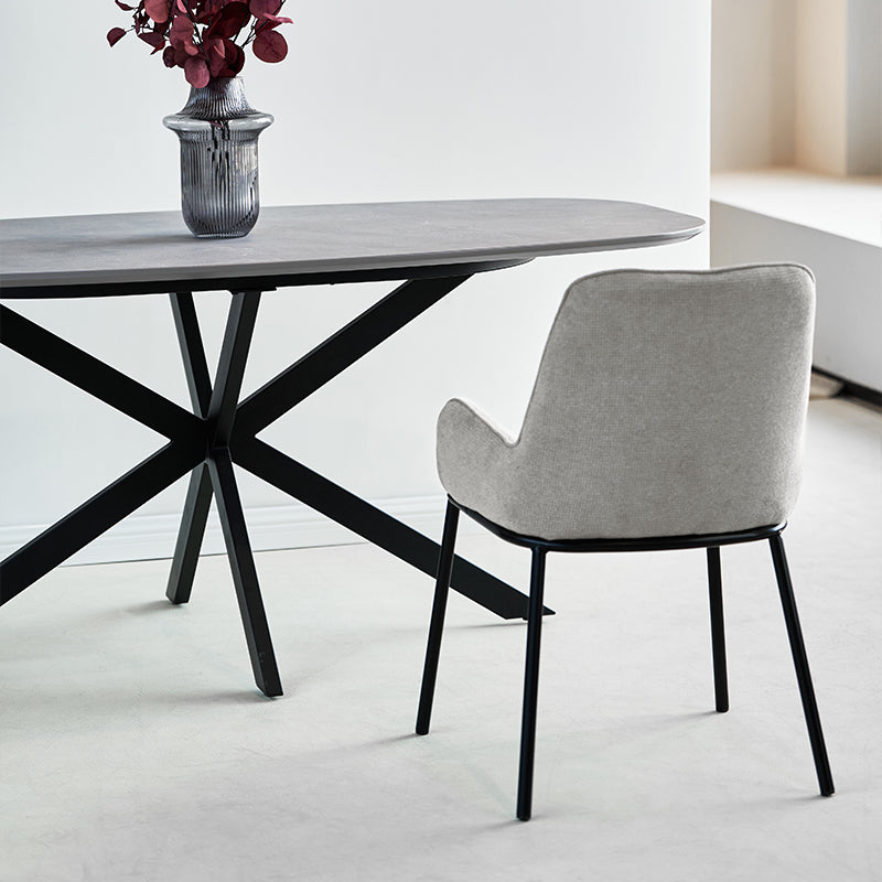 Discover OFCASA Felisa Linen Dining Chairs (set of 2): breathable linen fabric, ergonomic support, sturdy metal legs, non-scratch pads and easy assembly—ideal for modern UK dining.