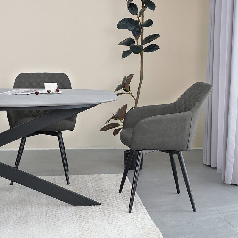 Discover OFCASA Frazer Diamond Swivel Chairs—plush faux leather, 360° rotation, and sturdy metal base. Stylish, comfy swivel dining chairs for modern UK homes.