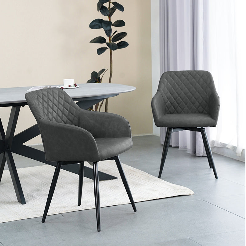 Discover OFCASA Frazer Diamond Swivel Chairs—plush faux leather, 360° rotation, and sturdy metal base. Stylish, comfy swivel dining chairs for modern UK homes.