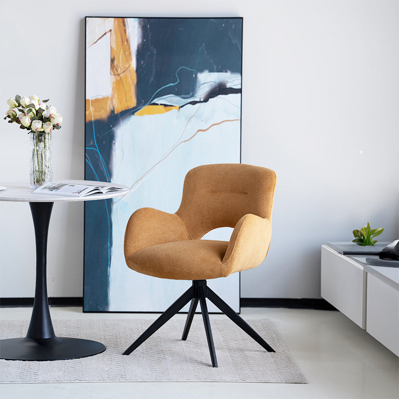 Discover OFCASA Freya Swivel Dining Chairs: soft linen seats on 360° swivel bases. Perfect for UK kitchens, home offices or cosy brunch corners.