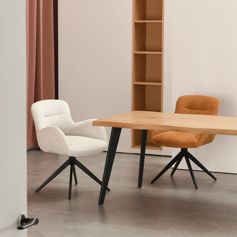 Discover OFCASA Freya Swivel Dining Chairs: soft linen seats on 360° swivel bases. Perfect for UK kitchens, home offices or cosy brunch corners.