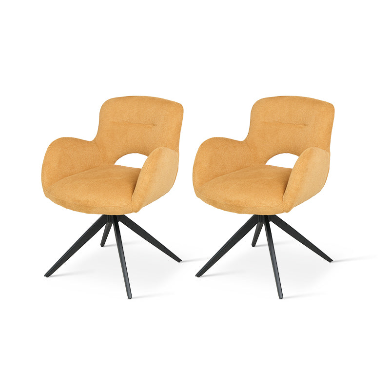 Discover OFCASA Freya Swivel Dining Chairs: soft linen seats on 360° swivel bases. Perfect for UK kitchens, home offices or cosy brunch corners.