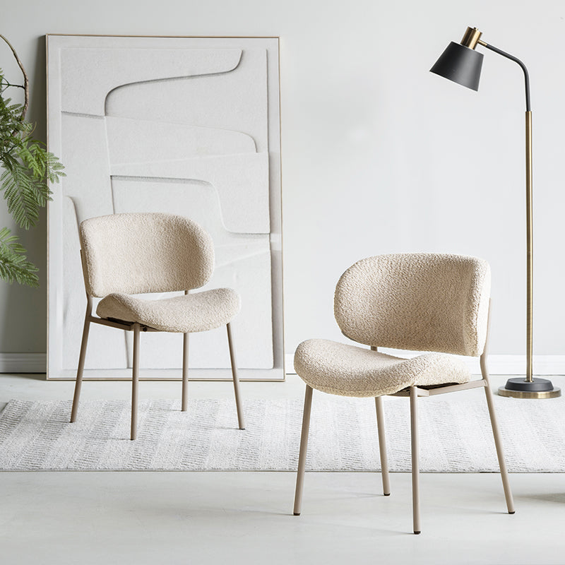 Upgrade your dining space with OFCASA Hadley Boucle Dining Chairs. Soft boucle fabric, wide-back support, and sturdy metal legs—perfect for cosy, stylish UK homes.