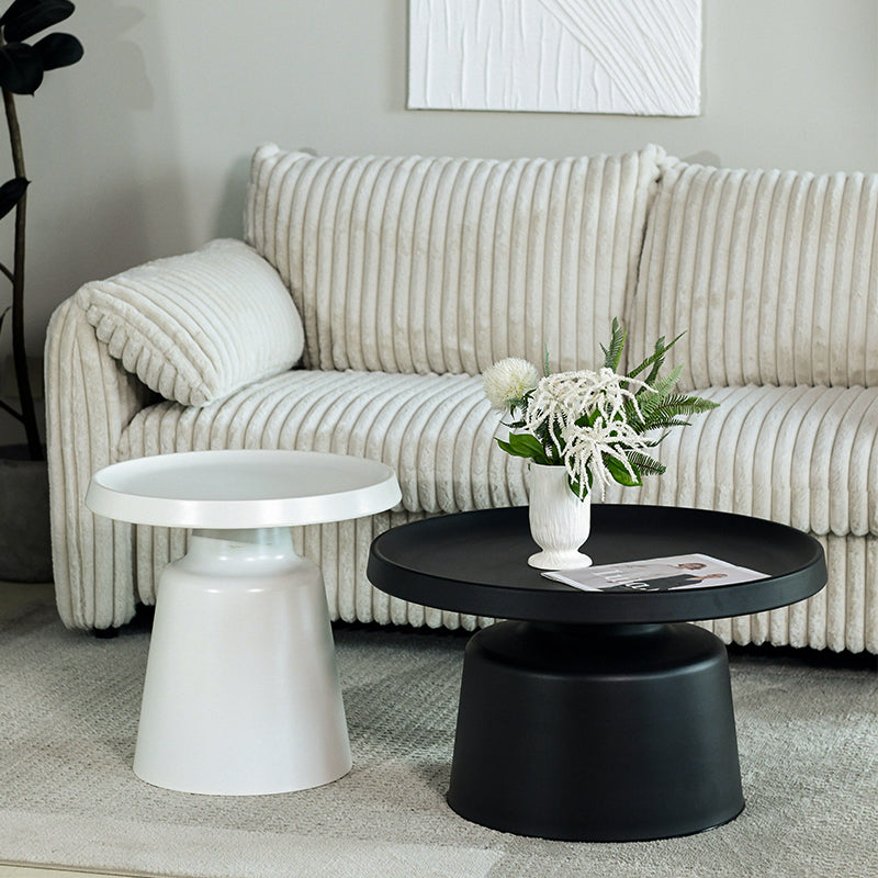 Make a statement in your living room with OFCASA’s Hege Coffee Table Set. These two nested round tables feature contrasting black and white sintered stone tops for style and durability.