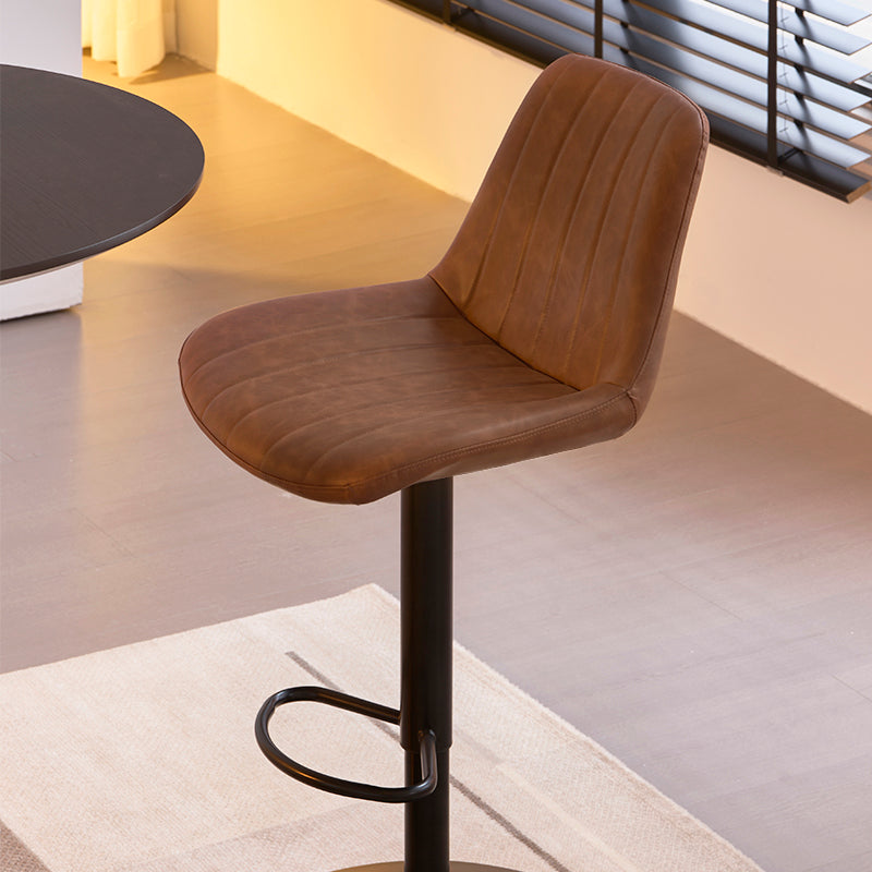 Discover OFCASA Jarvis AH Bar Stools: adjustable 62–82 cm hydraulic lift, 360° swivel, PU leather upholstery, and sturdy metal base—ideal for modern UK kitchens.