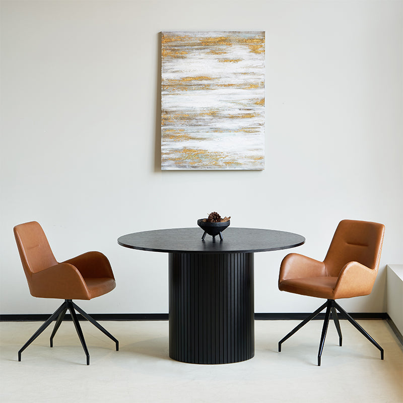 Enjoy effortless rotation and plush PU leather comfort with the OFCASA Liese Swivel Dining Chair. Ideal for modern UK dining rooms or cosy breakfast corners.