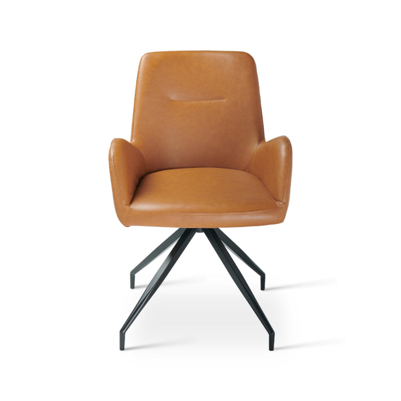 Enjoy effortless rotation and plush PU leather comfort with the OFCASA Liese Swivel Dining Chair. Ideal for modern UK dining rooms or cosy breakfast corners.