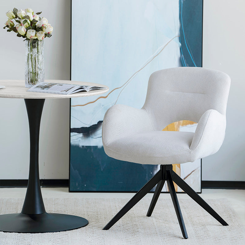 Bring boutique style to compact UK kitchens with the OFCASA Tiana 80 cm round dining table. Travertine effect top, sturdy black metal base, easy clean and simple to assemble.