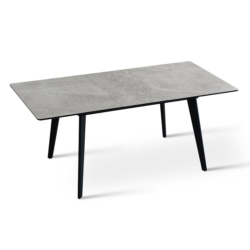 Host family dinners or work from home with the OFCASA Valdez X extendable table—grey marble effect top and sturdy black metal legs for timeless style.