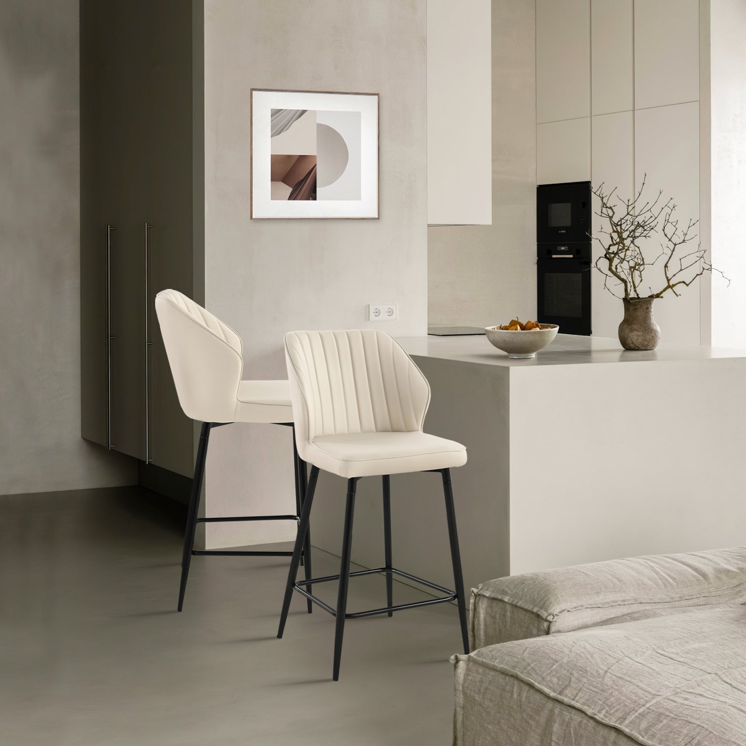 ofcasa, Aleena bar stools, barstools, breakfast bar stools, beige bar stools, chairs for sale, comfy chair, beige chair, breakfast bar chairs, kitchen island chairs, ofcasafurniture, ofcasachairs, ofcasa discount, ofcasa uk