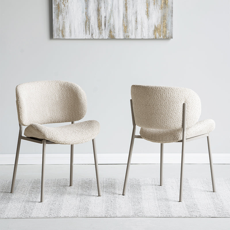 OFCASA Hadley Boucle Dining Chairs | Wide-Back Comfort