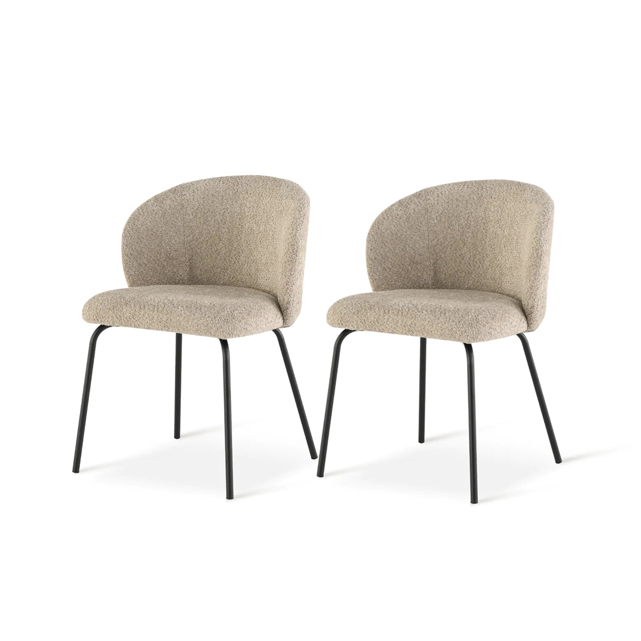 Yasin UDC23016 Dining Chair - Contemporary Fabric Upholstery with Solid metal Legs for Elegant Dining Spaces