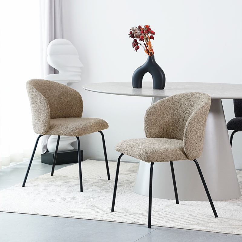 Yasin UDC23016 Dining Chair - Contemporary Fabric Upholstery with Solid metal Legs for Elegant Dining Spaces