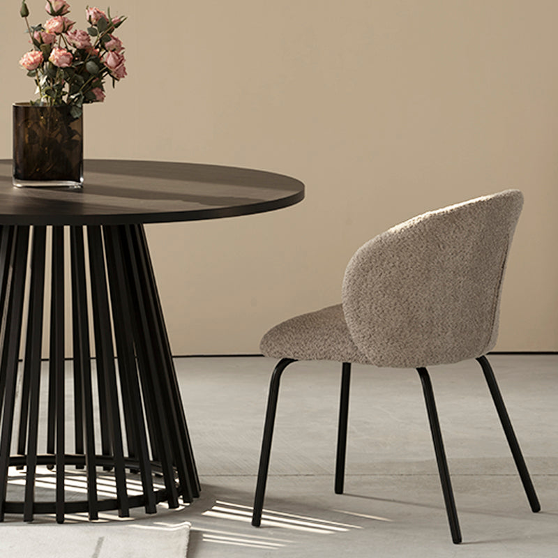 Yasin UDC23016 Dining Chair - Contemporary Fabric Upholstery with Solid metal Legs for Elegant Dining Spaces