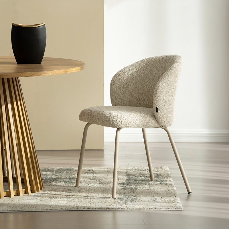 Yasin UDC23016 Dining Chair - Contemporary Fabric Upholstery with Solid metal Legs for Elegant Dining Spaces