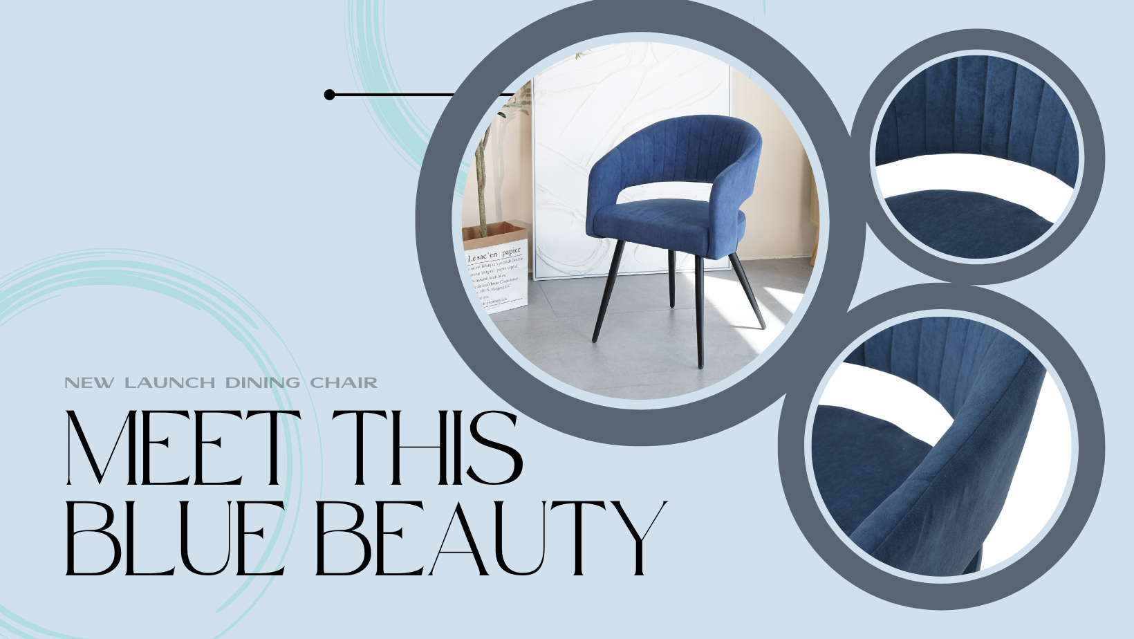 Meet this Blue Beauty--New Upholstery Hole Back Dining Chair