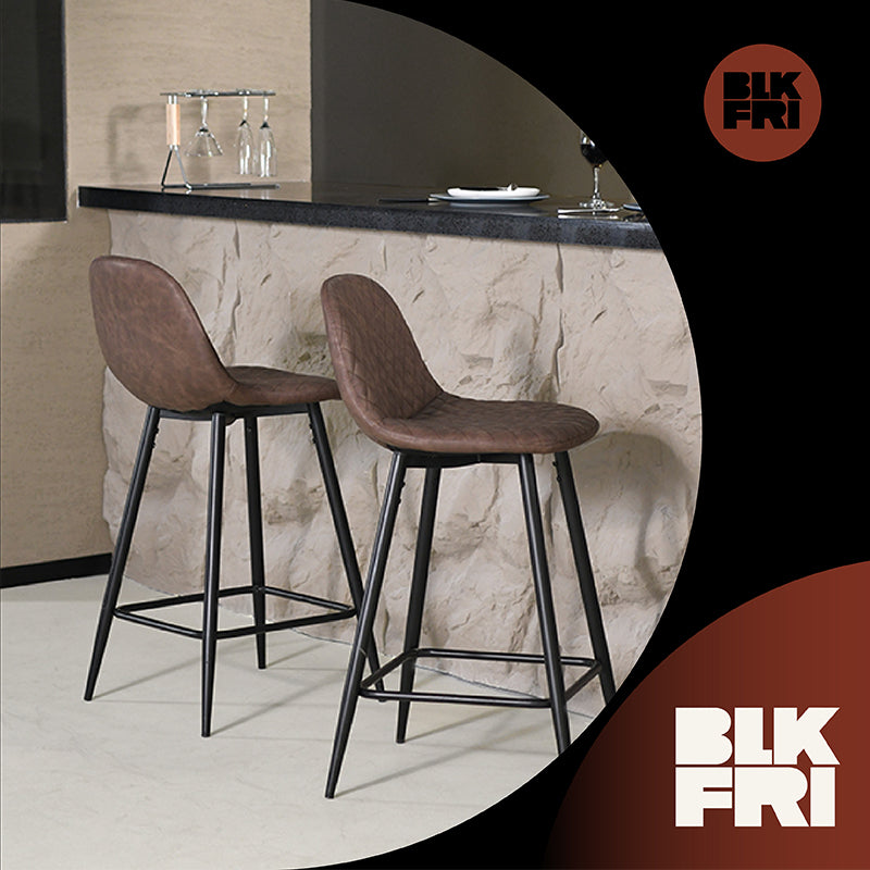 Jarvis Diamond Bar Stools [Set of 2] [Pu Leather][65 cm] [75 cm]