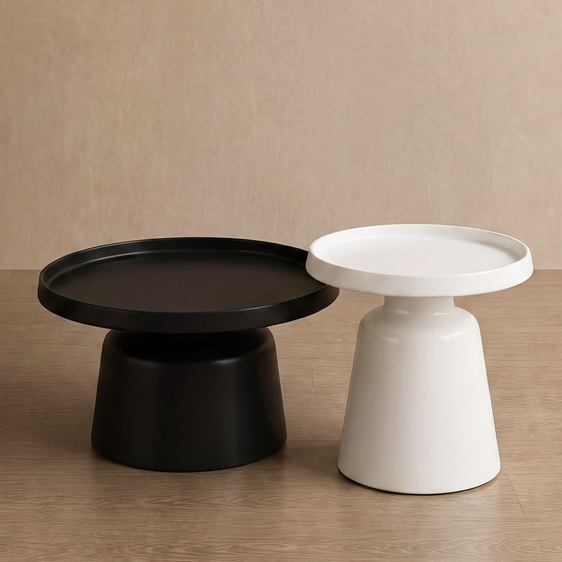 Hege Round Coffee Table Set  [Black & White]